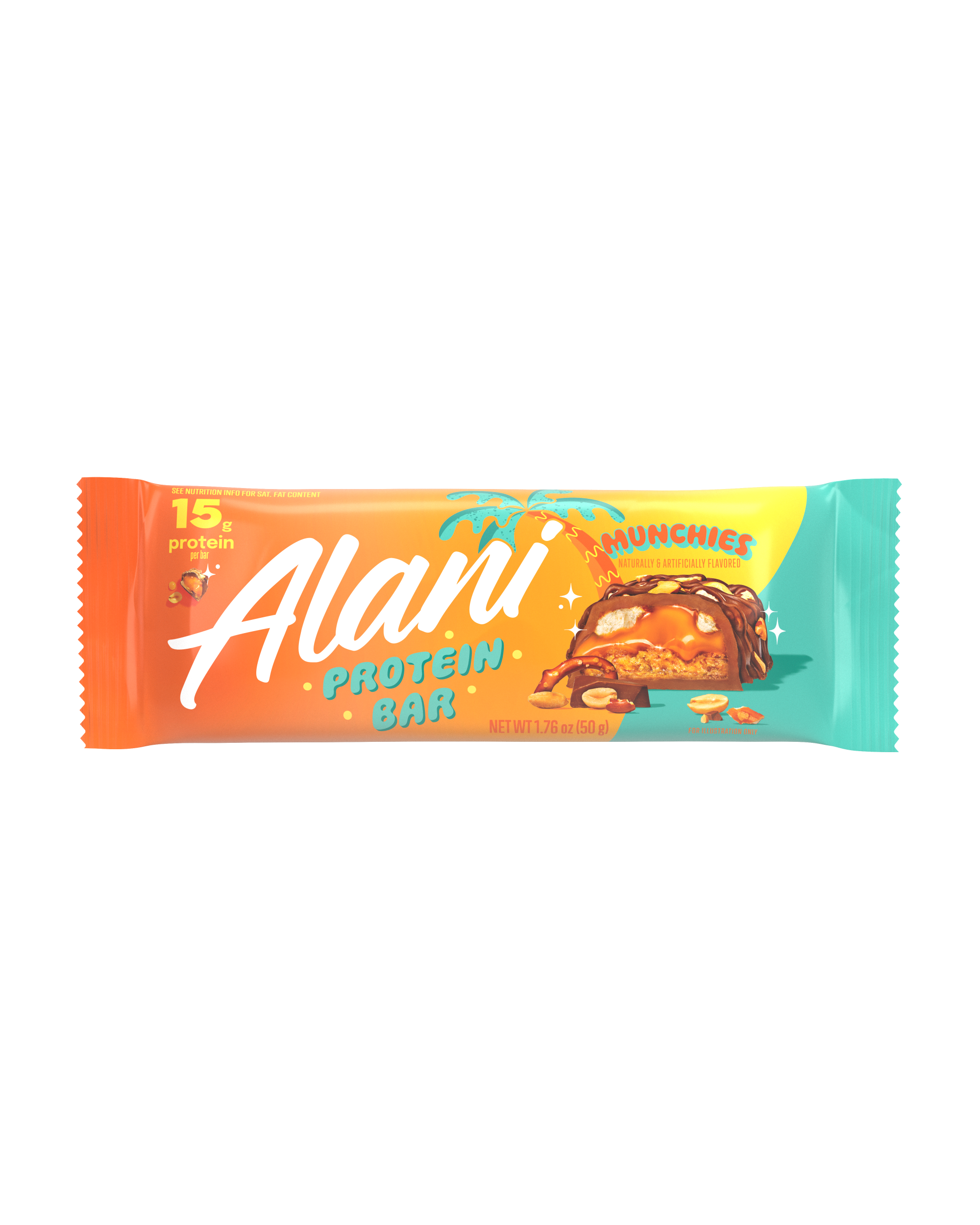 A horizontal image of protein bar in flavor munchies.
