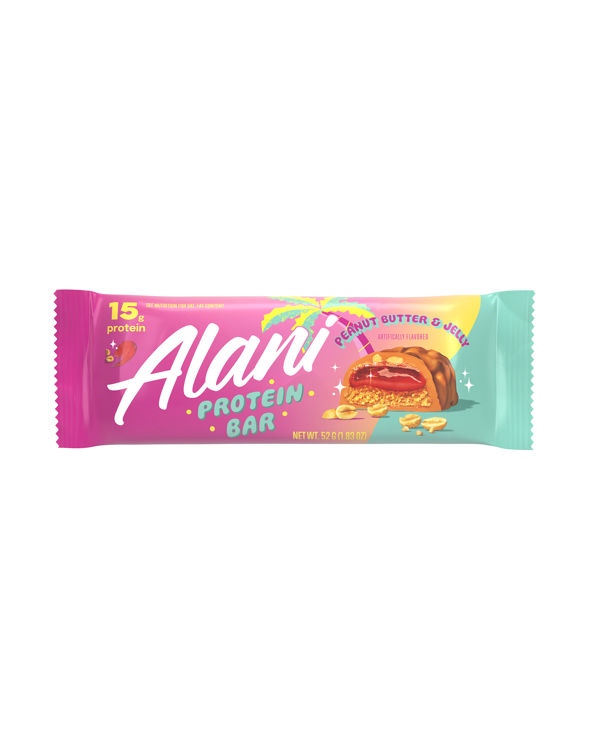 A horizontal Protein Bar in Peanut Butter & Jelly flavor.